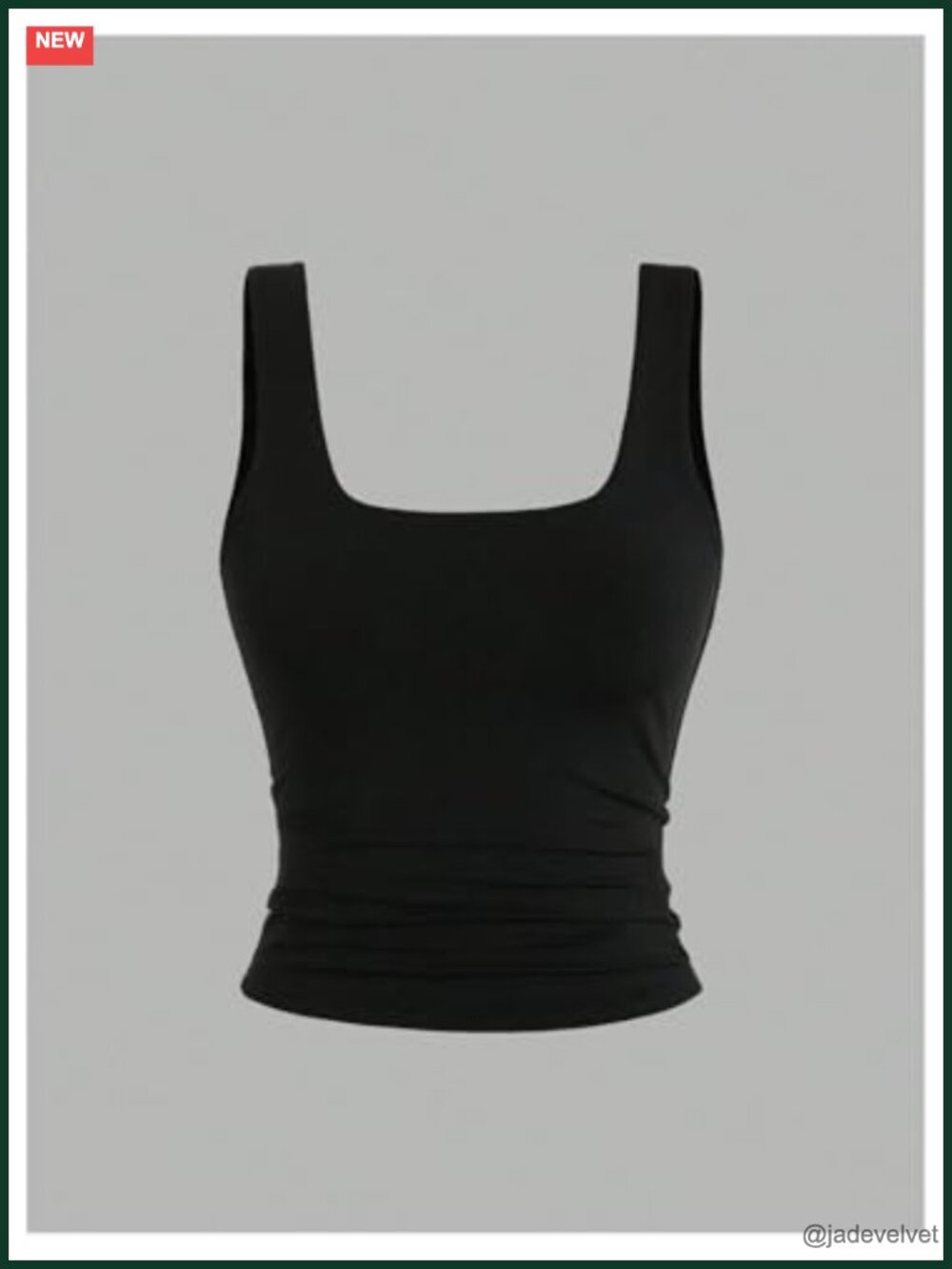 Double Lined 3 Piece Crop Tank Top Sets Sleeveless Square Neck Ruched Tee Shirt - Picture 5 of 5